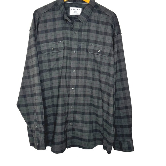 Poncho The Black Canyon Button Front Flannel Shirt XXL - Picture 1 of 13